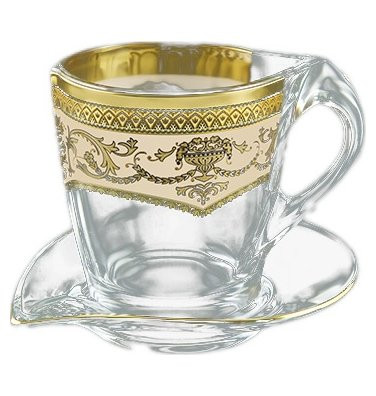 Набор чайных пар 260 мл 12 предметов (6 чашек + 6 блюдец) &quot;Astra Gold /Бежевая&quot; / 107165