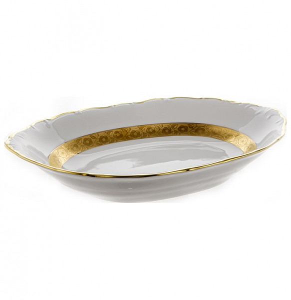 Блюдо овальное (глубокое) для хлеба  Bavarian Porcelain &quot;Мария-Тереза /Золотая матовая лента&quot; / 105196