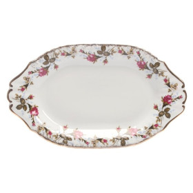 Блюдо 20 см овальное  Porcelaine Czech Gold Hands "Ивона /Шиповник" / 055143