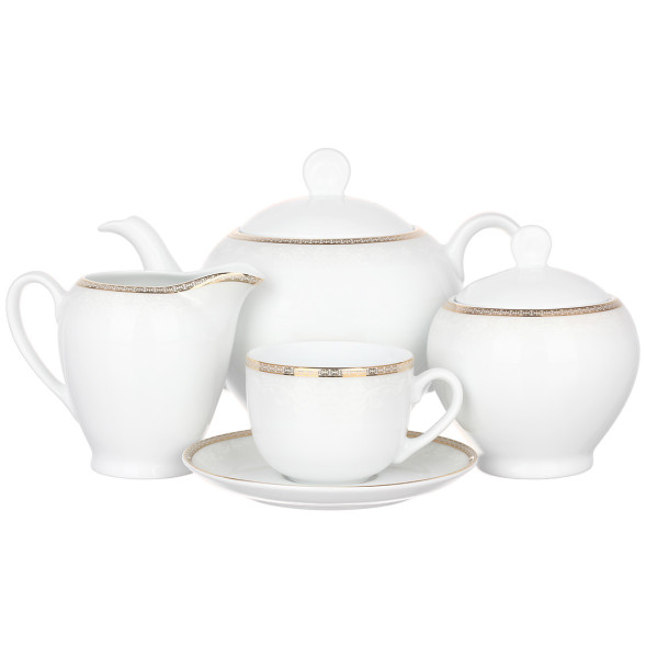 Чайный сервиз на 6 персон 15 предметов  Zarin Iran Porcelain Industries Со. &quot;Riva Gold&quot; / 328542