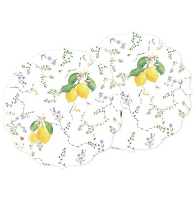 Подставка под горячее 34,5 см 2 шт круглые  Easy Life "Цветы и лимоны" / 347282