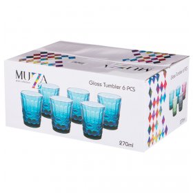 Стаканы для виски 270 мл 6 шт бирюзовые  LEFARD &quot;Серпентина /Muza color&quot; / 220737