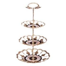 Этажерка 3-х ярусная латунь резная+перламутр  Раджастан &quot;Раджестан&quot; / 051786