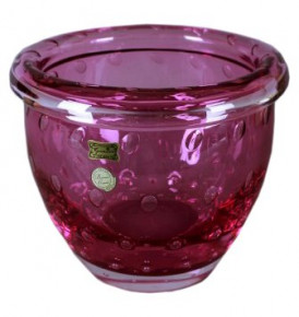 Ваза для конфет 22 см  Egermann "Розовая с пузырьками" / 043703