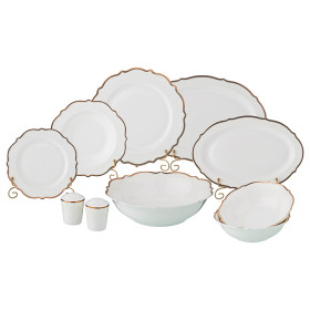 Столовый сервиз на 6 персон 25 предметов (без супника)  LEFARD &quot;узор /золотая цепочка&quot; / 186229