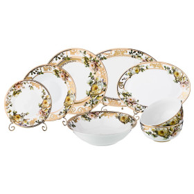Столовый сервиз на 6 персон 23 предмета (без супника)  LEFARD &quot;Розы /Золотой вензель&quot; / 193970