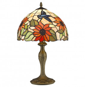 Лампа настольная 1 рожковая  Velante "Tiffany" Цветы и птицы / 304501