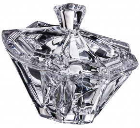 Конфетница 12 см с крышкой  Aurum Crystal "Айсберг /Без декора" / 170466