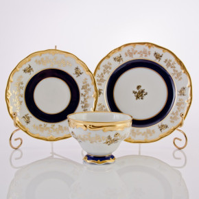 Набор чайный на 6 персон 18 предметов  Weimar Porzellan "Анна-Амалия /Золотой букет" (подарочная упаковка) / 048163