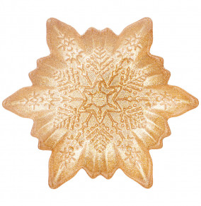 Блюдо 17 см Снежинка  АКСАМ "Snow cristal gold" / 262805