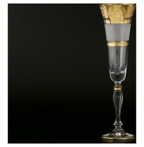 Бокалы для шампанского 180 мл 6 шт  Bohemia "Виктория /МГ /Версаче золото /Каро" R-G / 086703