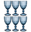 Бокалы для белого вина 300 мл 6 шт голубые  LEFARD &quot;Серпентина /Muza color&quot; / 225089