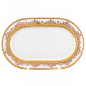 Блюдо 36 см овальное  Falkenporzellan &quot;Констанц /Золотой узор /Белая 9320&quot; / 159912