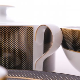 Столовый сервиз на 6 персон 26 предметов  Falkenporzellan &quot;Deluxe shape /Rio black gold&quot; / 340678