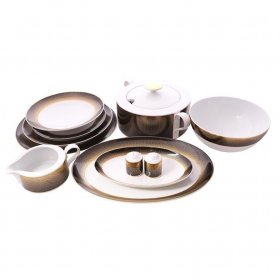 Столовый сервиз на 6 персон 26 предметов  Falkenporzellan &quot;Deluxe shape /Rio black gold&quot; / 340678