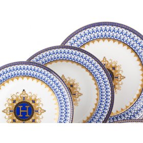 Столовый сервиз на 6 персон 25 предметов (без супника)  LEFARD &quot;Версаче /H /Синий&quot; / 187829