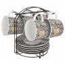 Набор чайных пар 250 мл 6 шт на металлической подставке  LEFARD "Бабочки" / 288387