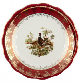 Блюдо 30 см круглое  Royal Czech Porcelain "Фредерика /Охота красная" / 096640