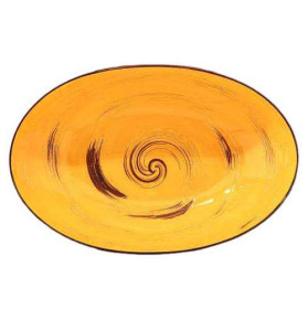 Салатник 25 х 16,5 х 6 см овальный желтый  Wilmax "Spiral" / 327568