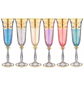 Бокалы для шампанского 190 мл 6 шт  Art Decor "Анжела /Венециано /Ассорти" / 276497