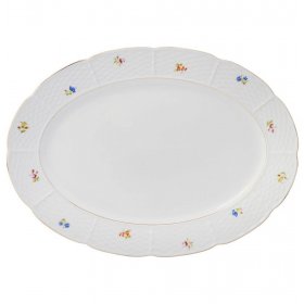 Блюдо 36 см овальное  Thun &quot;Натали /Мелкие цветы /золото&quot; / 159508