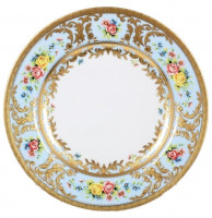 Набор тарелок 27 см 6 шт  Falkenporzellan "Вена /Розочки на голубом /с золотом" / 117256