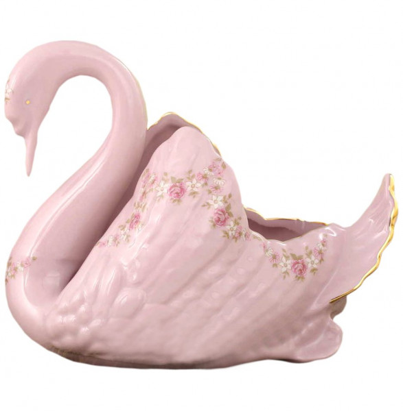 Конфетница h-14 см Лебедь  Leander &quot;Соната /Розовый цветок&quot; розовая / 158759