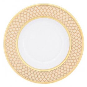 Набор тарелок 23 см 6 шт глубокие  Falkenporzellan "Валенсия /Крем /В золотом ришелье" / 230888
