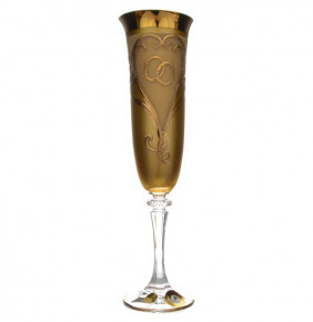 Бокалы для шампанского 150 мл 2 шт золотые  Bohemia "Лаура /Свадебный" E-S / 276892