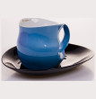 Кофейная пара 230 мл  Weimar Porzellan &quot;Colani&quot; голубая с чёрным  / 049598