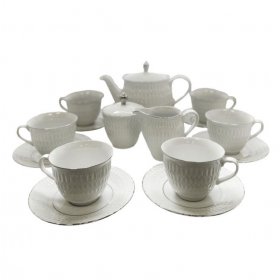Чайный сервиз на 6 персон 15 предметов  Cmielow "София /Платиновая отводка" / 297008