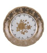 Тарелка 19 см 1 шт  Royal Czech Porcelain &quot;Аляска /Золотая роза /Бежевая&quot; / 204811