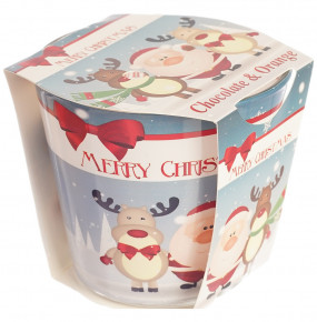 Свеча 7 х 8 см  ADPAL "Merry Christmas" (аромат шоколада и апельсина) / 211921