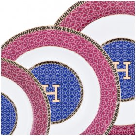 Столовый сервиз на 6 персон 25 предметов (без супника)  LEFARD &quot;Версаче /H /Бордово-синий&quot; / 187832