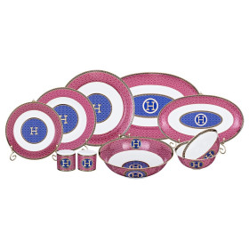 Столовый сервиз на 6 персон 25 предметов (без супника)  LEFARD &quot;Версаче /H /Бордово-синий&quot; / 187832