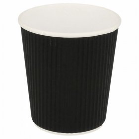 Стакан для горячих напитков 180 мл с двойными стенками черный 25 шт   / 317732