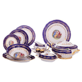 Столовый сервиз на 6 персон 27 предметов  Bavarian Porcelain &quot;Мария-Тереза /Мадонна кобальт&quot; / 087887