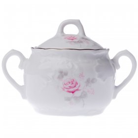 Сахарница 200 мл  Cmielow &quot;Рококо /Серая роза /платина&quot; / 148459