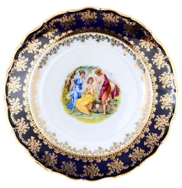 Блюдо 30 см круглое  Bohemia Porcelan Moritz Zdekauer 1810 s.r.o. &quot;Офелия /Мадонна кобальт&quot; / 078824