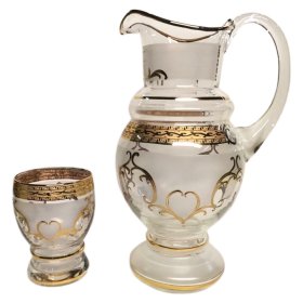 Набор для воды 7 предметов (кувшин 1,25 л + 6 стаканов по 290 мл)  Bohemia &quot;Антик золото&quot; / 114976