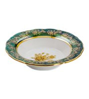 Набор тарелок 23 см 6 шт глубокие  Royal Czech Porcelain &quot;Фредерика /Золотая роза /Зеленая&quot; / 203880