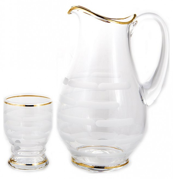 Набор для воды 7 предметов (кувшин + 6 стаканов по 230 мл)  UNION GLASS &quot;Отводка золото&quot; / 156016
