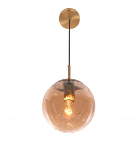 Подвесной светильник 1 рожковый  Cloyd "BRINN" / Ø20 см - золото - янтарный / 350157