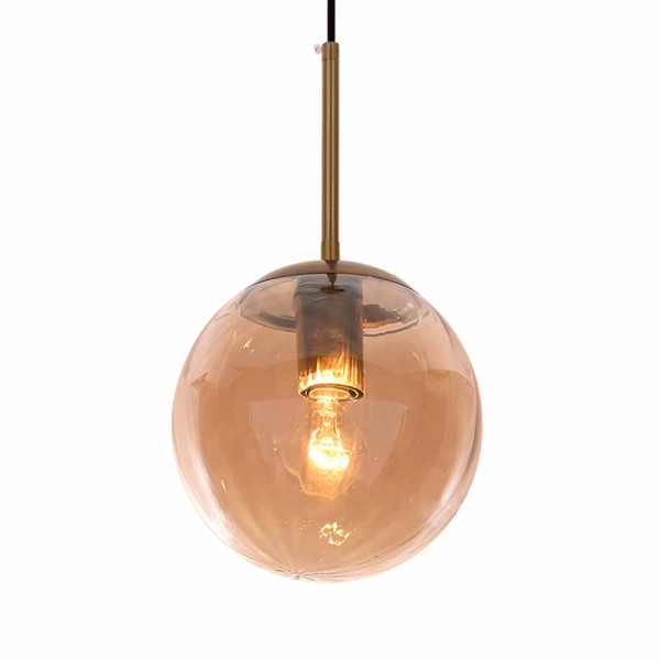 Подвесной светильник 1 рожковый  Cloyd &quot;BRINN&quot; / Ø20 см - золото - янтарный / 350157