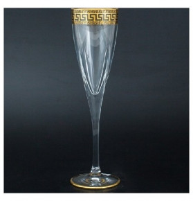 Бокалы для шампанского 170 мл 6 шт  Astra Gold "Провенза Блэк" б/г / 048877