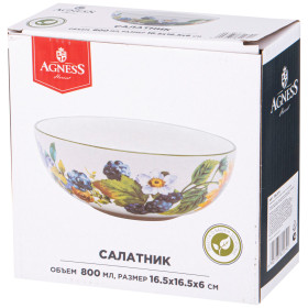 Салатник 16,5 х 6 см 800 мл  Agness &quot;Урожай&quot; / 335367