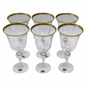 Бокалы для белого вина 220 мл 6 шт  Max Crystal &quot;Лаура /Матовое золото&quot; / 331731