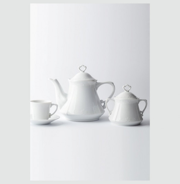 Чайный сервиз на 6 персон 15 предметов  Cmielow &quot;Камелия /Без декора&quot; / 139491