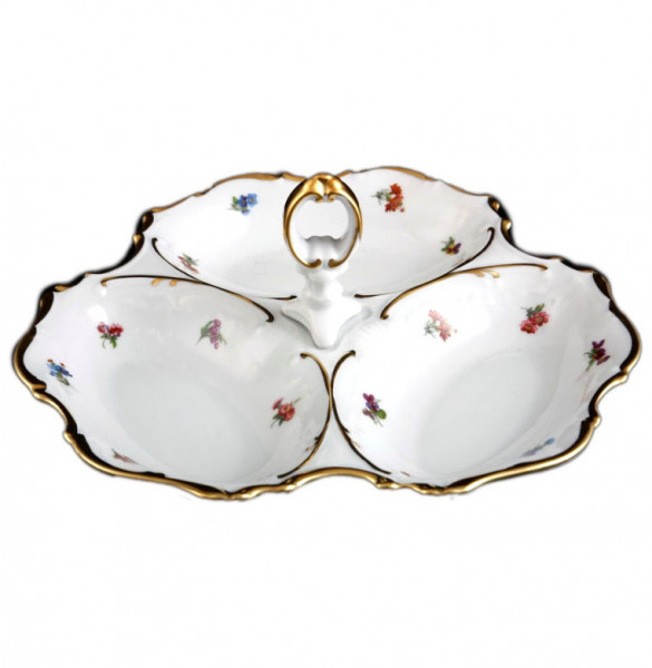 Менажница 24 см  Bohemia Porcelan Moritz Zdekauer 1810 s.r.o. &quot;Анжелика 852 /Мелкие цветы&quot; / 027614