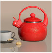 Чайник 2,2 л эмалированный со свистоком металлик  Agness &quot;Deluxe /Красный&quot; / 276007